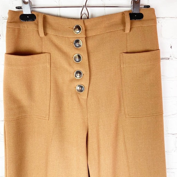 Elodie High Waist Wide Leg Pants Camel Sz S - Picture 5 of 8